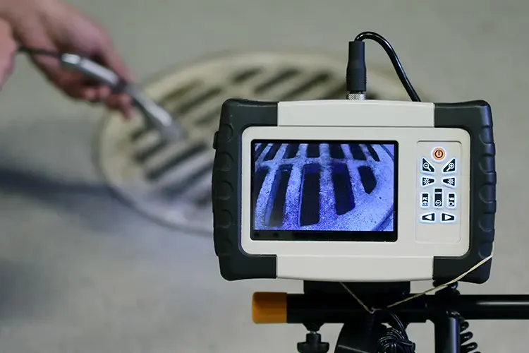 shutterstock_1183190608_1200x500 Untersuchung eines Abwasserrohrs mit Kamera